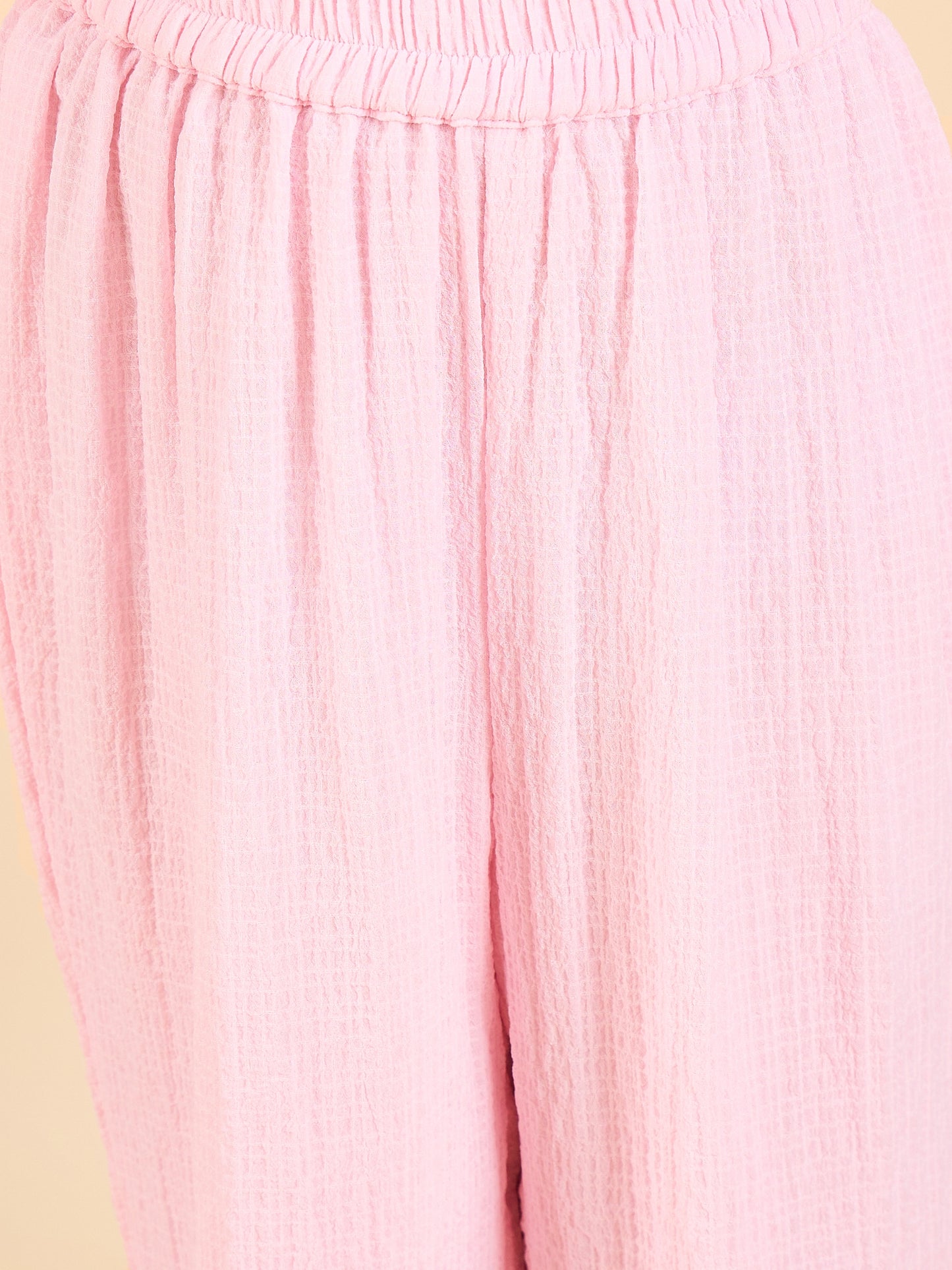 Girls Below Knee Embroidery Kurti Set - Pink