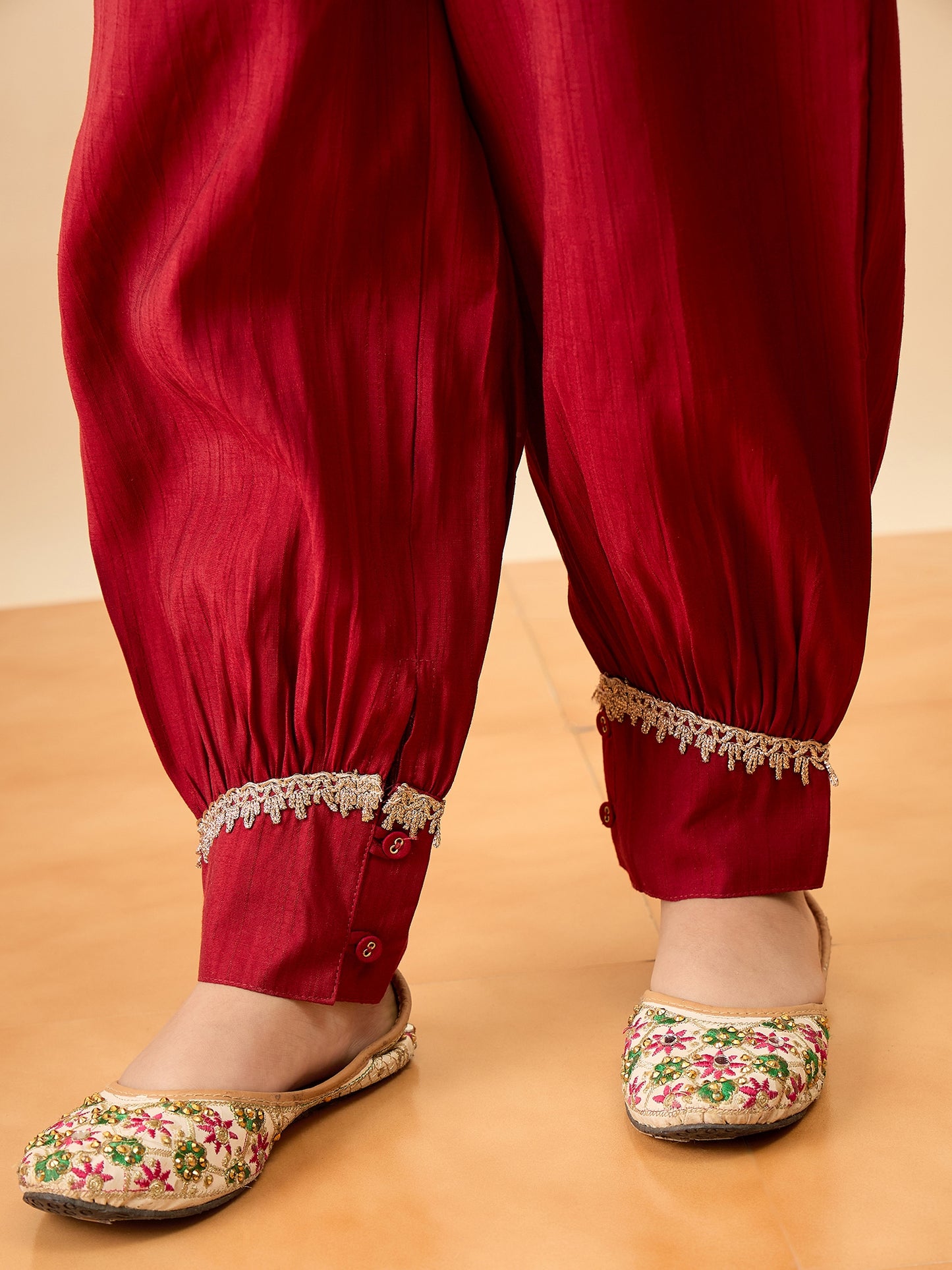 Girls Above Knee Printed Kurti Set - Blue