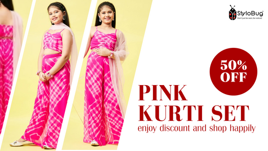 Stylobug's Pink Kurti Set: The Perfect Way for Kids to Look Elegant and Trendy