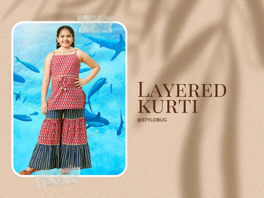 Elevate Your Child's Wardrobe: Children's Green Dresses and Layered Kurtis at Stylobug