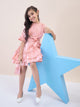 Girls Knee Length Solid Dress - Peach