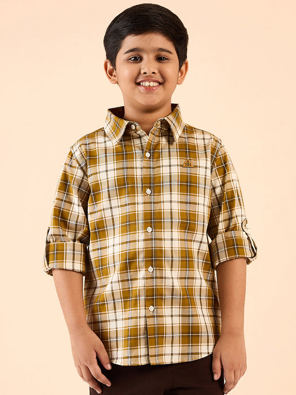 Boys Hip length Printed Shirts - Yellow