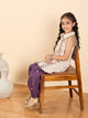 Girls Above Knee Embroidery Kurti Set - Off-White