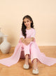 Girls Below Knee Embroidery Kurti Set - Pink