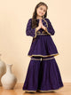 Girls Above Knee Embroidery Kurti Set - Purple