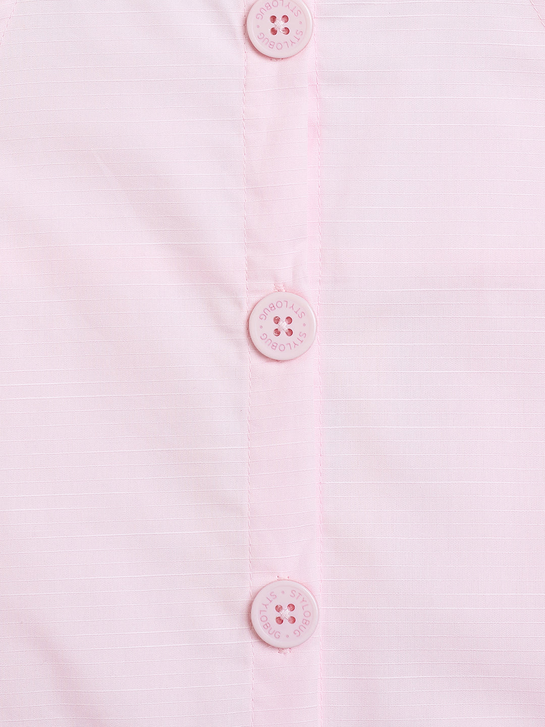 Girls Knee Length Solid Dress - Pink