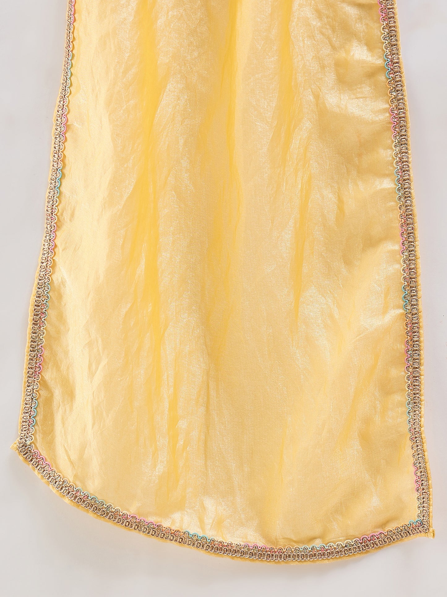 Girls Waist Length Embroidery Saree - Multi