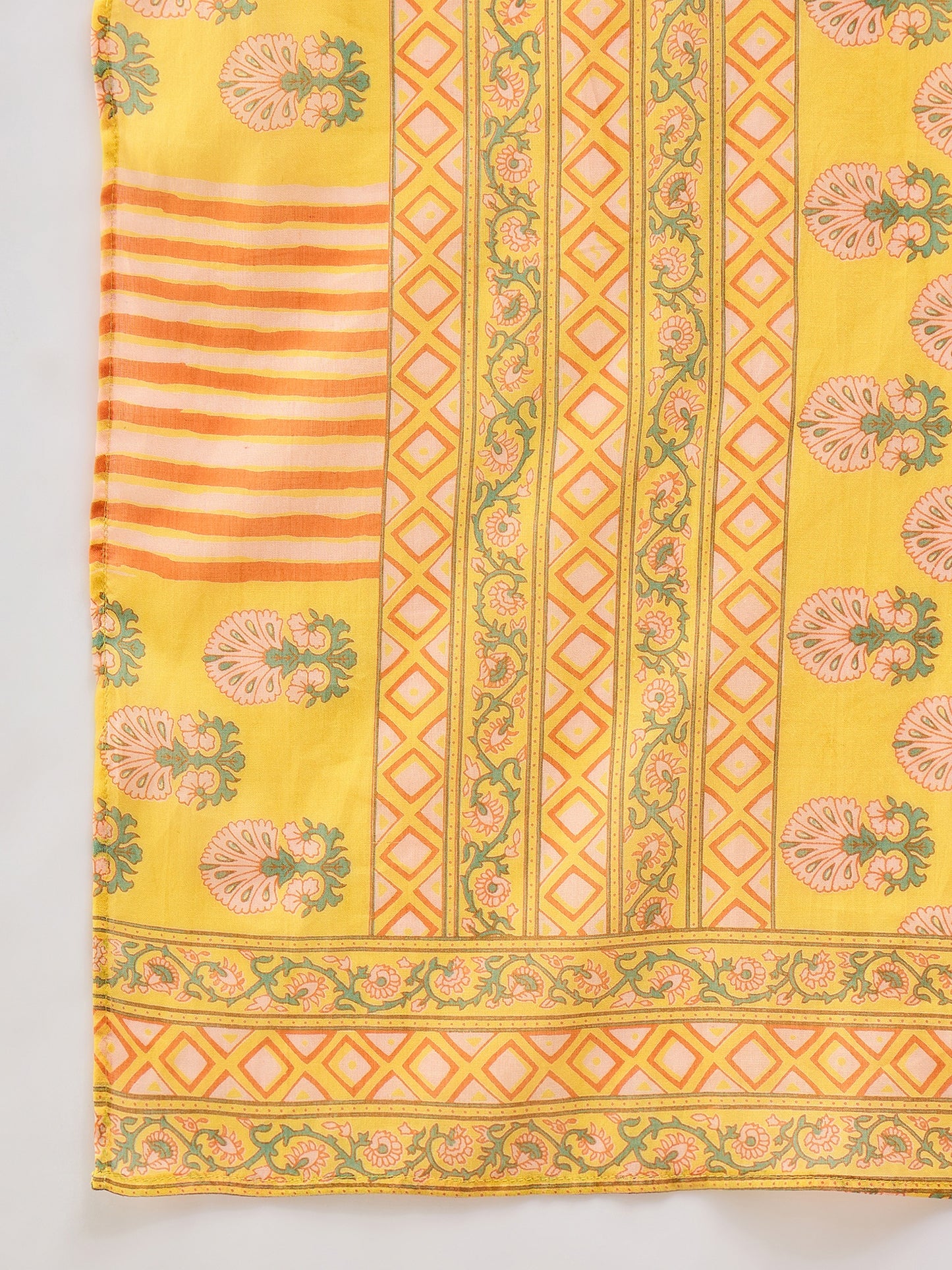 Girls Above Knee All over Print Kurti Set - Yellow