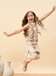 Girls Above Knee Embroidery Kurti Set - Off-White