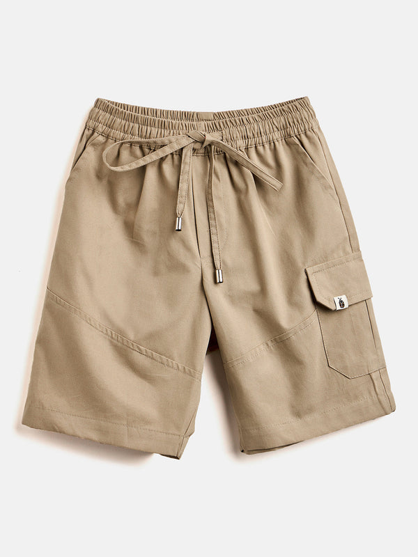 StyloBug Boys Mid Thigh Solid Shorts - Khaki
