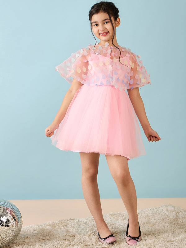 Girls Above Knee Solid Dress - Off-White