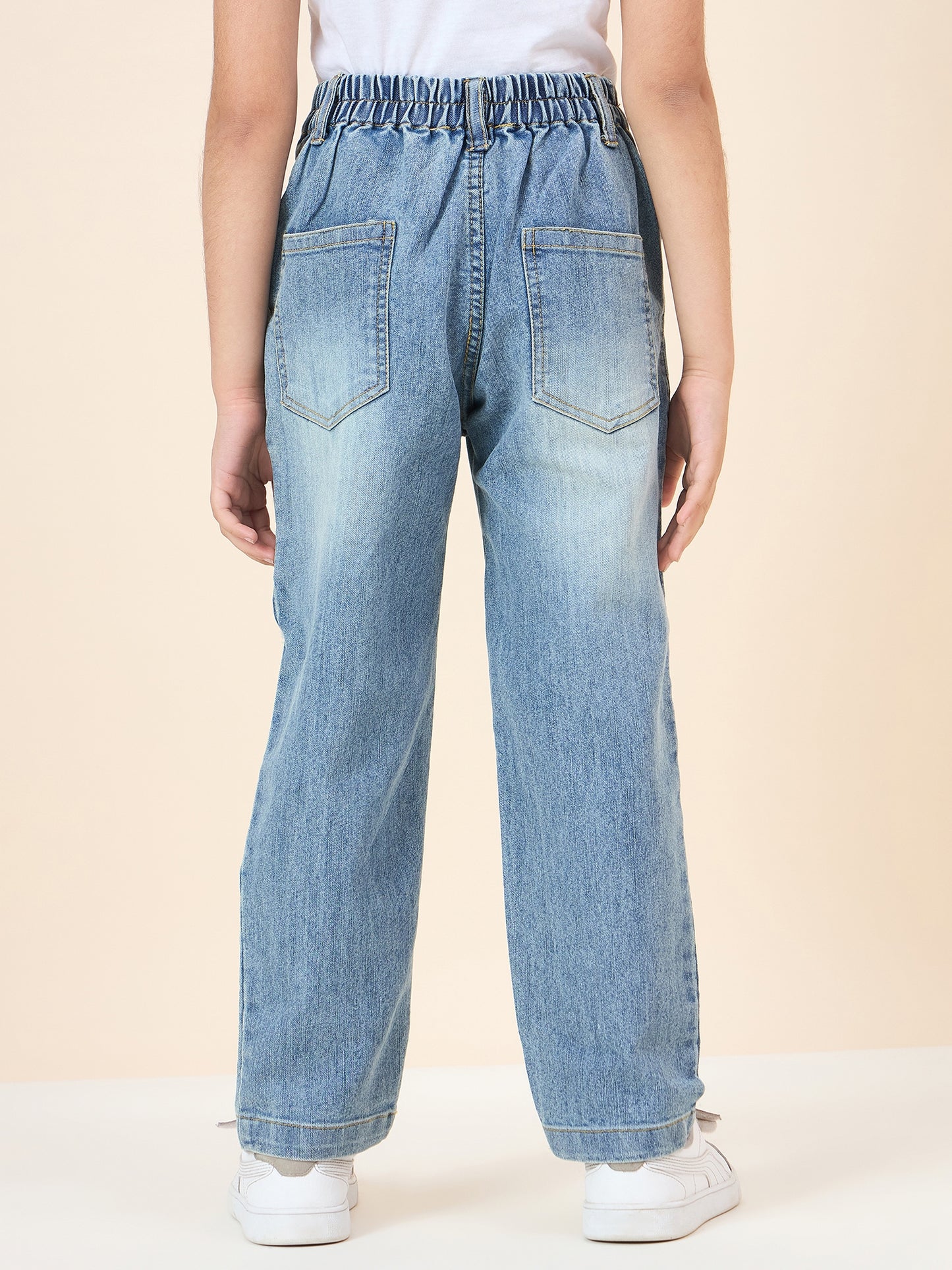 Girls Full Length Solid Jeans - Blue