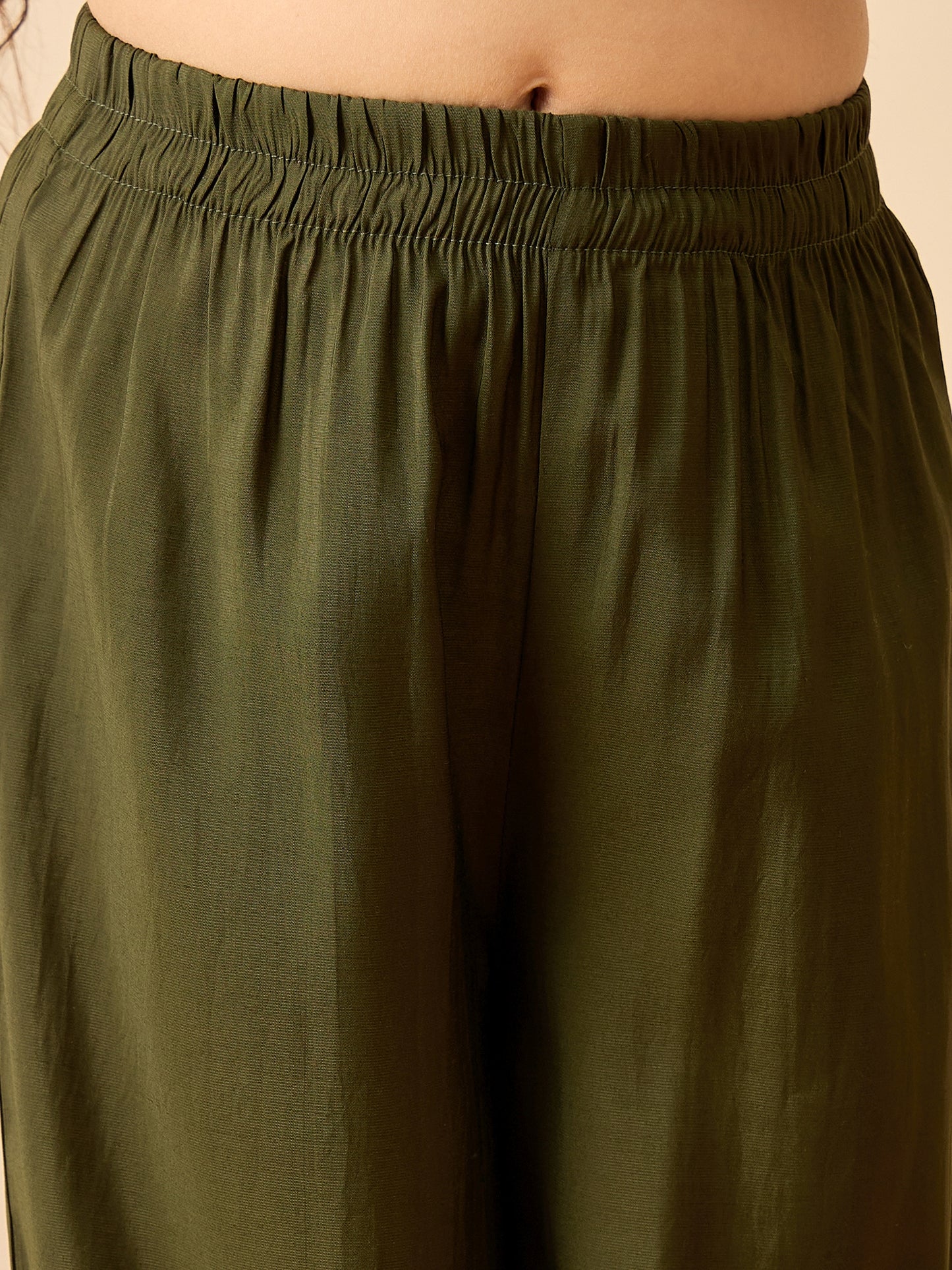 Girls Above Knee Printed Kurti Set - Red