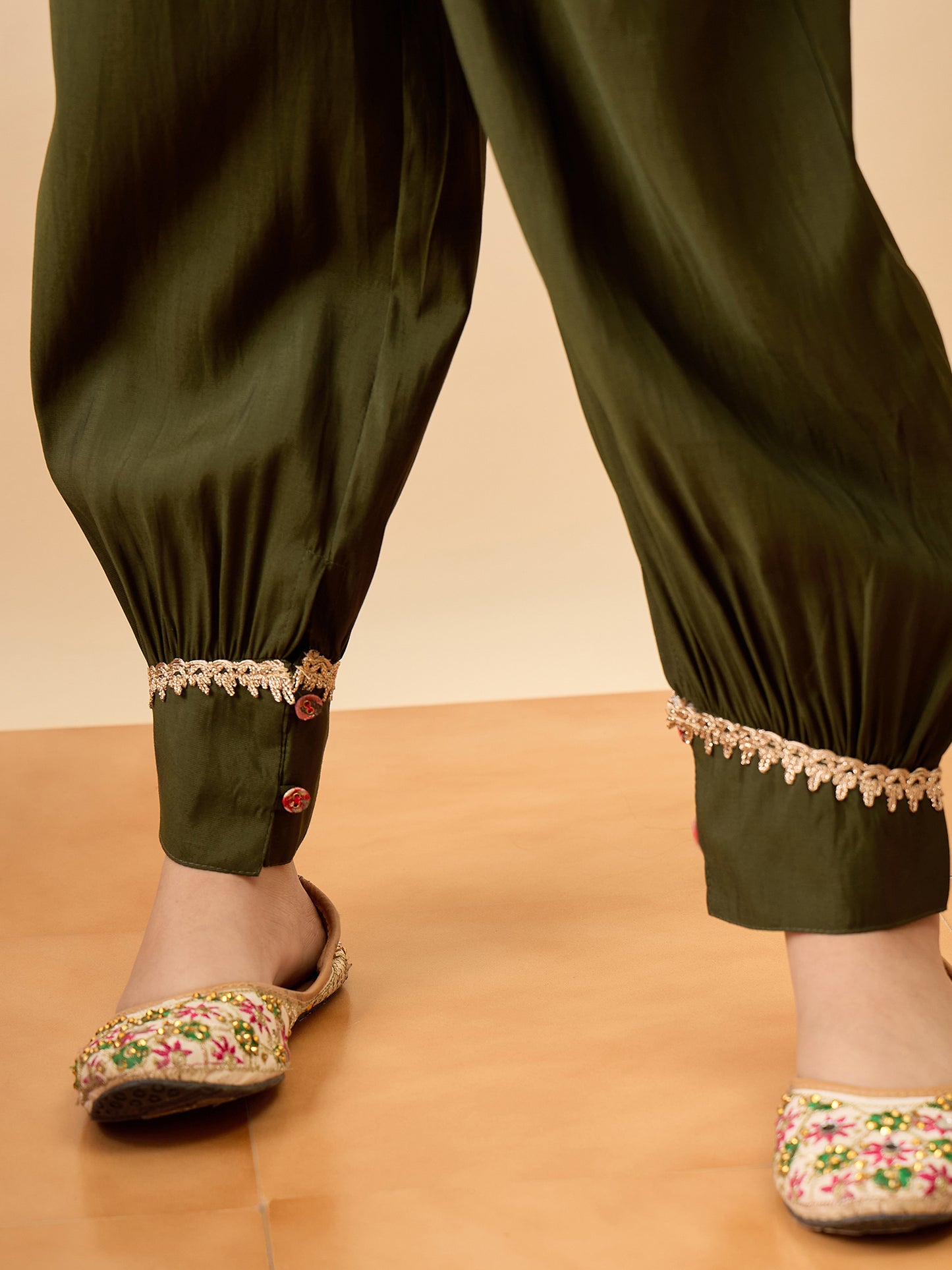 Girls Above Knee Printed Kurti Set - Red