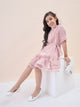 Girls Knee Length Solid Dress - Pink