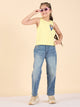 Girls Ankle Length Solid Jeans - Blue
