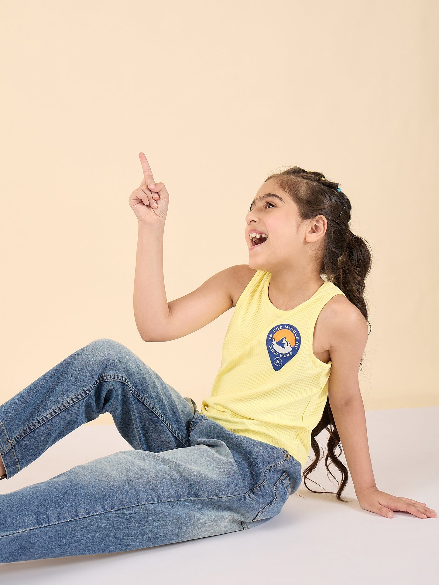 Girls Ankle Length Solid Jeans - Blue