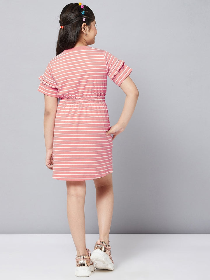 Girl's Pink Solid A Line Dress StyloBug