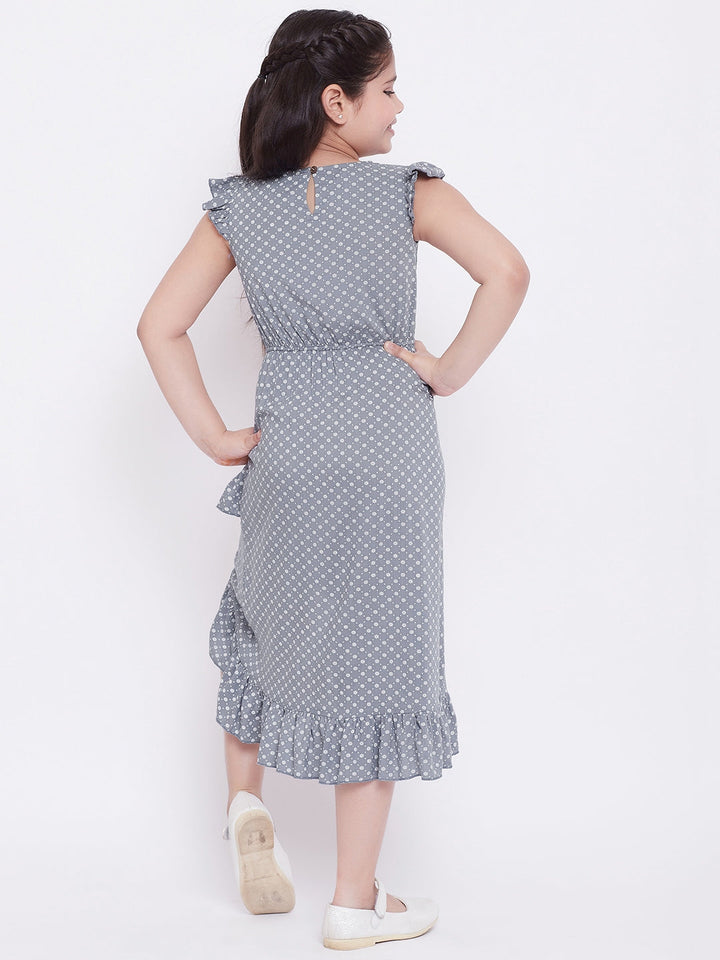 Girl's Printed Dress - Grey StyloBug