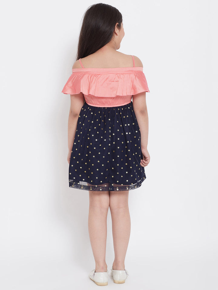Girl's Printed Dress - Peach StyloBug