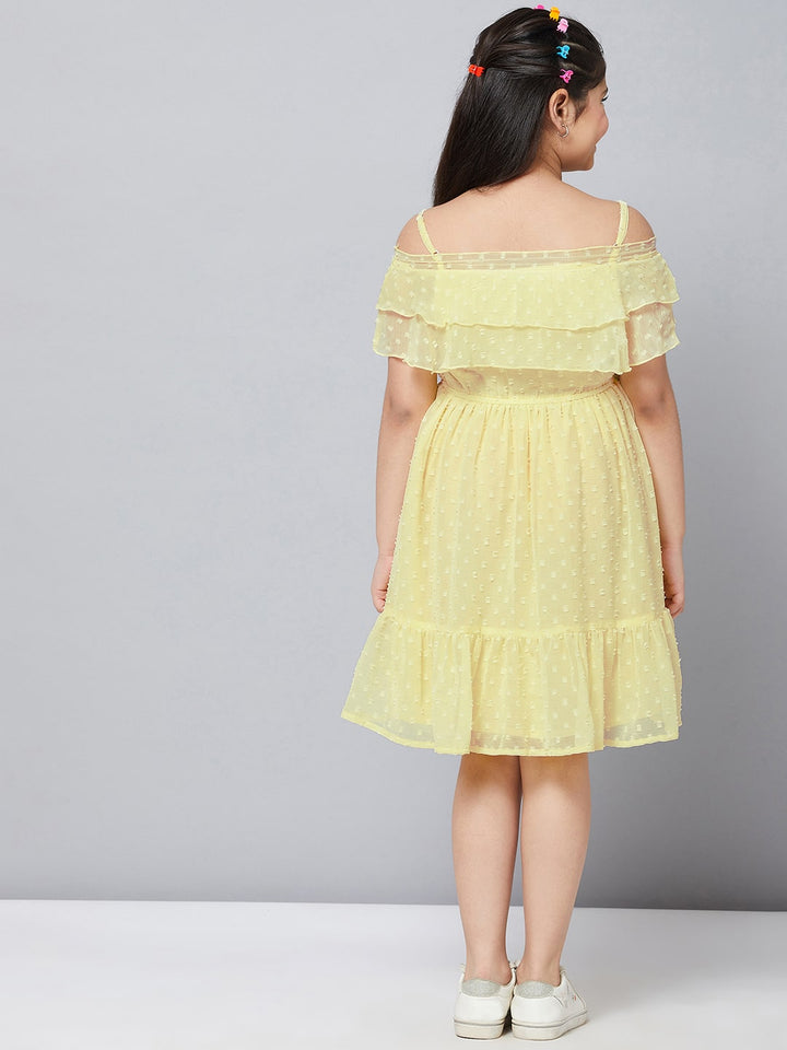 Girl's Yellow Solid A Line Dress StyloBug