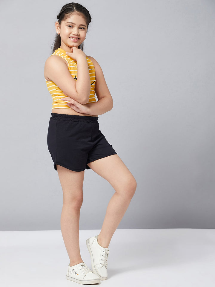 Girl's Yellow Solid Refful Top StyloBug