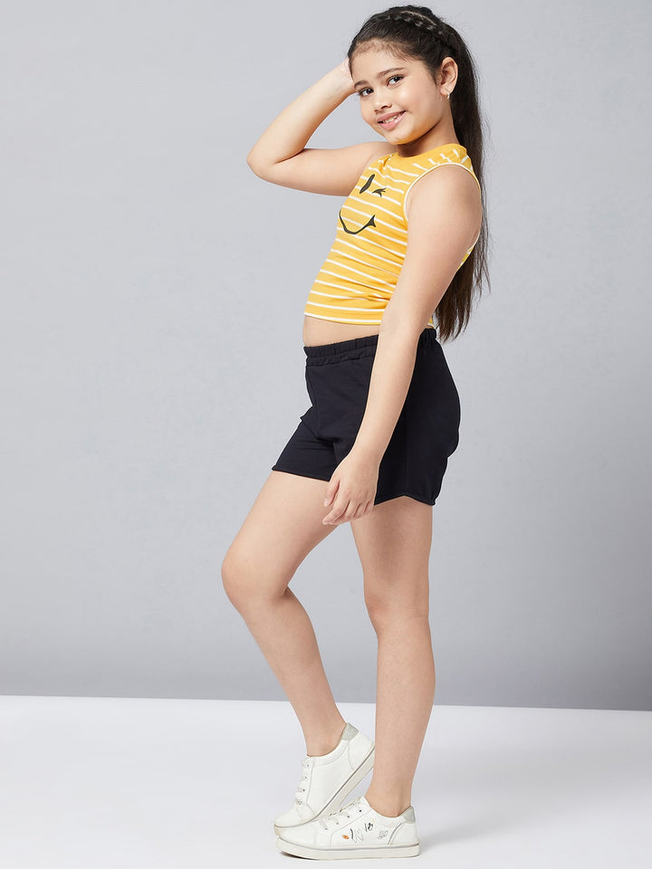 Girl's Yellow Solid Refful Top StyloBug