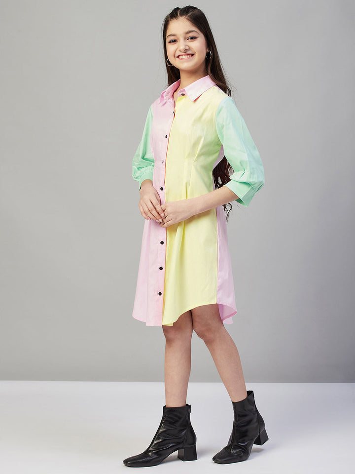 Girls Solid Dress - Multicolor StyloBug