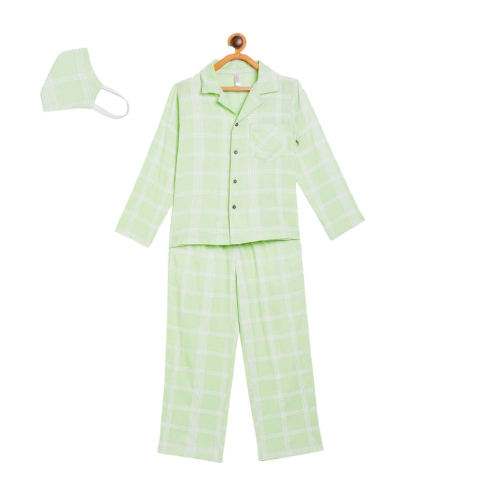 Unisex Printed Night Suit - Green StyloBug